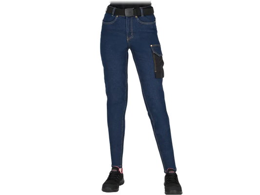 Jeans da lavoro donna in denim stretch con tasche multiple e inserti in Cordura