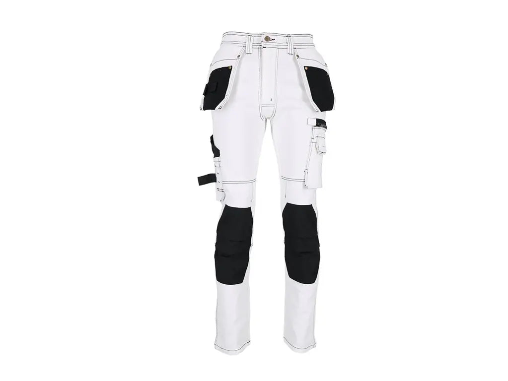 Jeans da Lavoro Denim Stretch Multitasche – Rinforzati, con Tasche per Ginocchiere