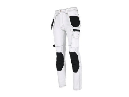 Jeans da Lavoro Denim Stretch Multitasche – Rinforzati, con Tasche per Ginocchiere