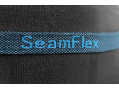 Maglia intimo SeamFlex uomo nero-blu – baselayer tecnico traspirante, dettagli - PWSTORE