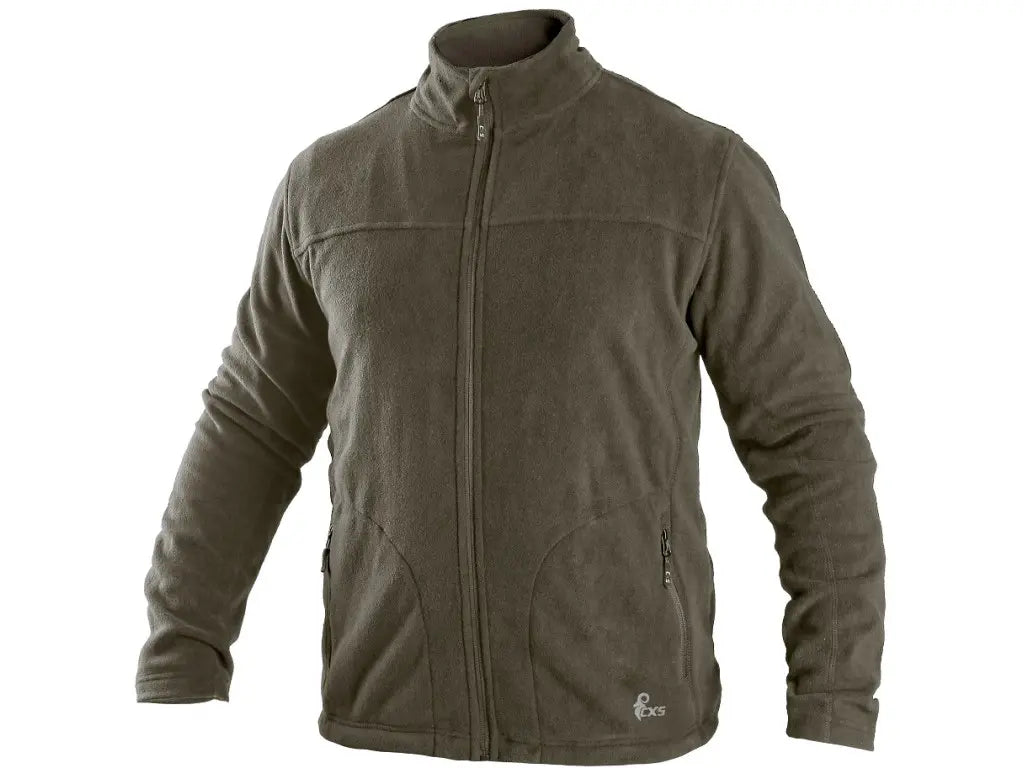 Felpa in micropile da lavoro GRANBY uomo con zip, Kaki