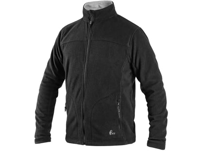 Felpa in micropile da lavoro GRANBY uomo con zip, nero