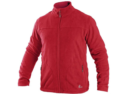 Felpa in micropile da lavoro GRANBY uomo con zip, rosso