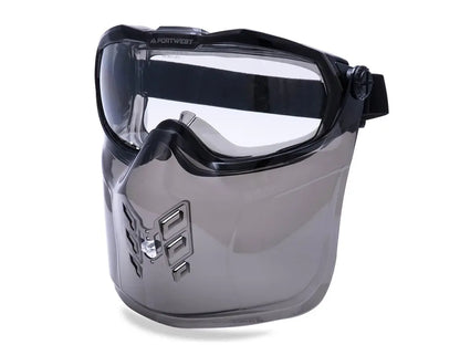 Occhiali a maschera Portwest PS22 Ultra Safe con protezione viso e mentoniera