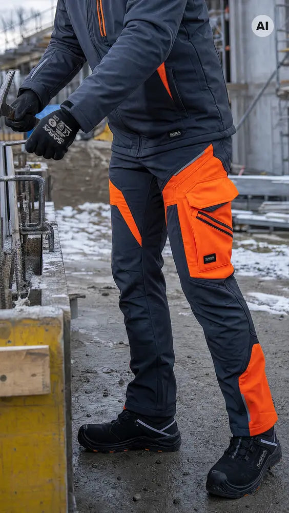 Operaio con pantaloni da lavoro softshell COMFORT WINTER
