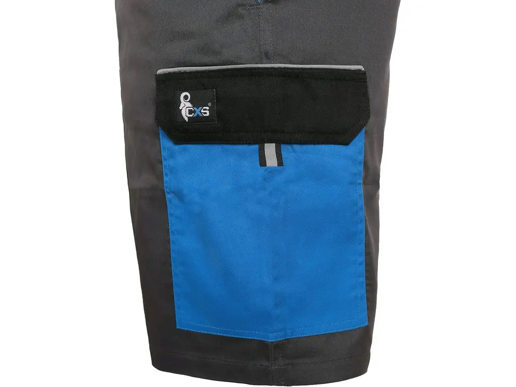 Pantaloncini estivi da lavoro Zefyro grigio blu tasca tecnica laterale 