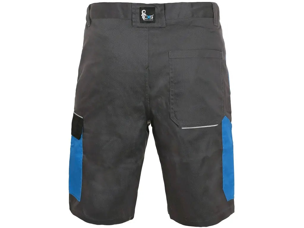 Pantaloncini leggeri da lavoro Zefyro grigio blu vista posteriore
