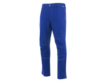Pantalone da lavoro invernale Corsaro Flex blu royal in cotone stretch 300 g/m² con ginocchia ergonomiche e tessuto elasticizzato.