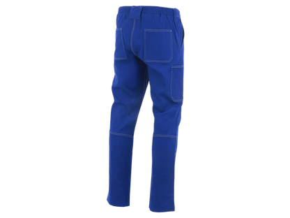 Vista posteriore del pantalone da lavoro invernale Corsaro Flex blu royal con elastico in vita, tasche posteriori e tasca portametro.