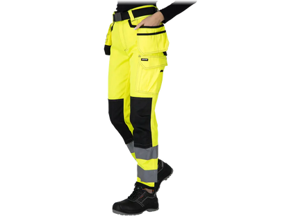 Pantaloni Alta Visibilità Donna Multitasche Giallo/Nero – EN ISO 20471