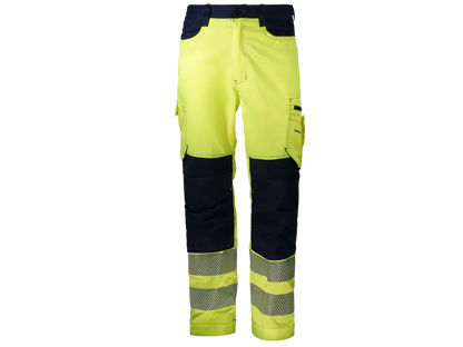Pantaloni da lavoro alta visibilità imbottiti – vista frontale con bande riflettenti