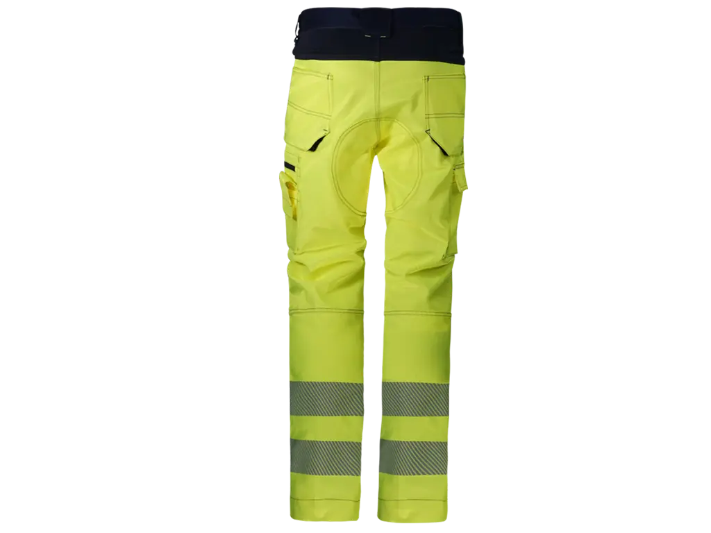 Retro pantaloni imbottiti alta visibilità con tasche posteriori e bande riflettenti