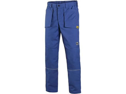 Pantaloni ESD ELEKTROTECHNIK blu – filati conduttivi, tasca portametro, EN 61340-5-1 / EN 1149-5