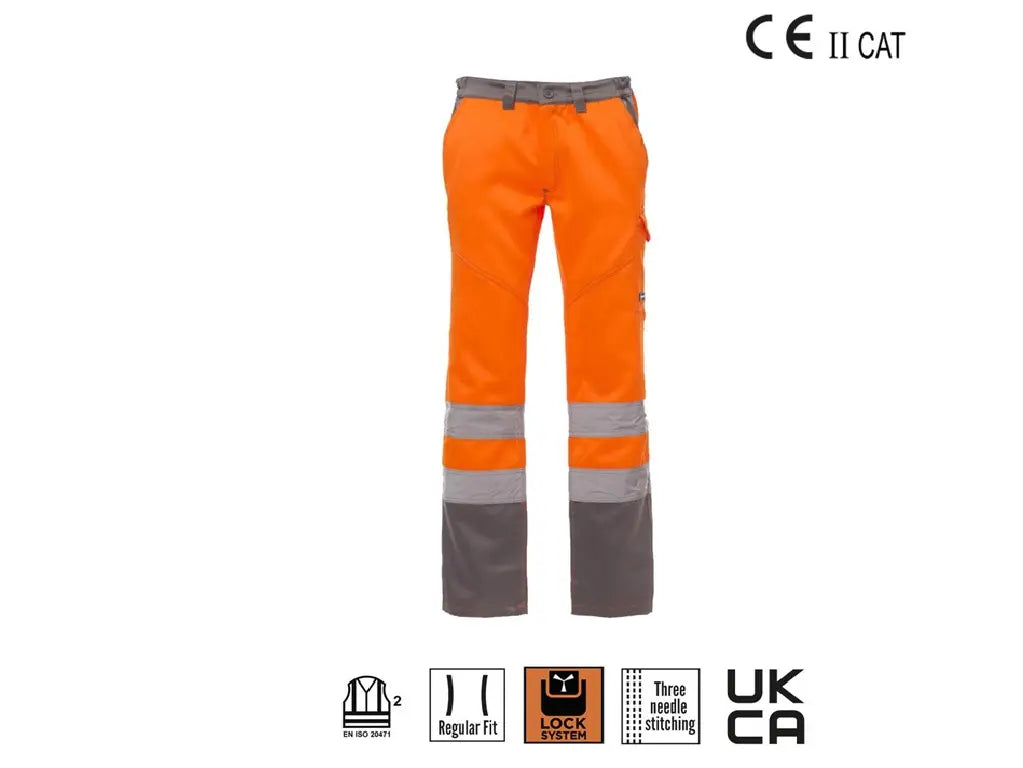 Pantaloni alta visibilità invernali PAYPER Charter colore Arancio/Grigio