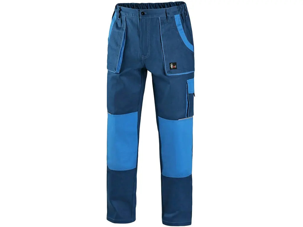 Pantaloni da lavoro multitasche LUXY uomo blu in cotone vista frontale
