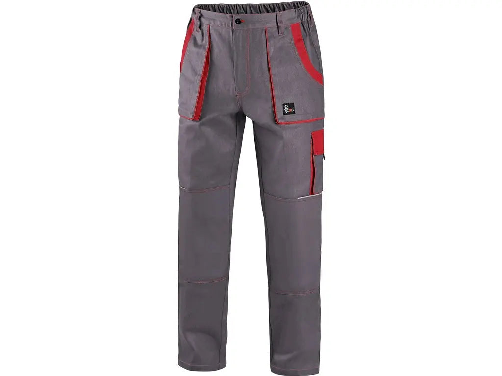 Pantaloni da lavoro multitasche LUXY uomo grigio in cotone vista frontale