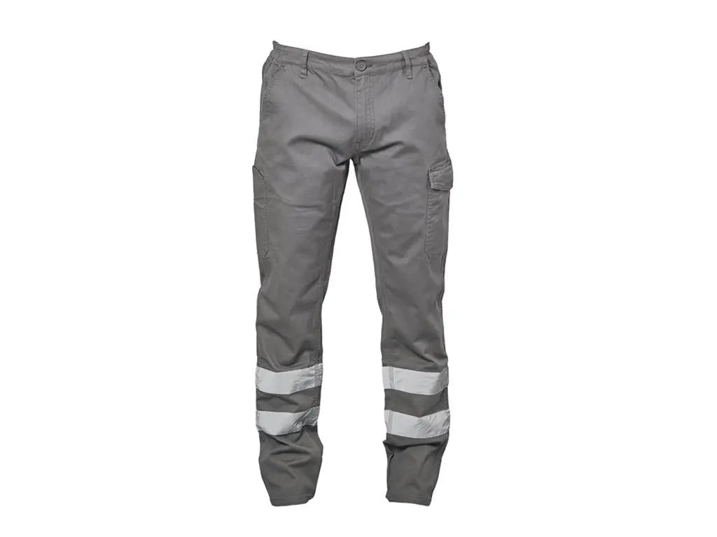 pantalone da lavoro cotone elasticizzato 260 g/m² bande rifrangenti