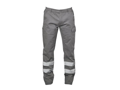 pantalone da lavoro cotone elasticizzato 260 g/m² bande rifrangenti