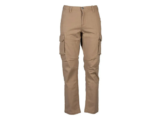Pantaloni da lavoro invernali LITUANIA in cotone elasticizzato  color kaki con tasche laterali multitasche