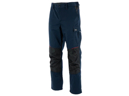Pantaloni da lavoro POSEIDON blu rosso multitasche con rinforzi alle ginocchia