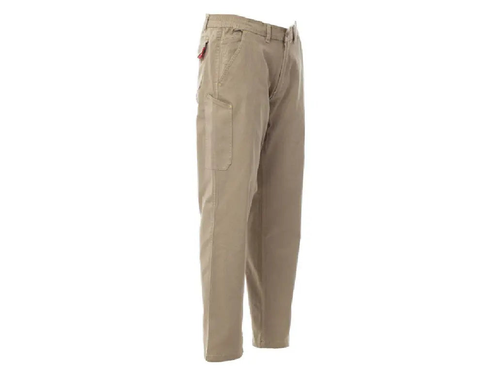 Pantaloni da lavoro invernali PAYPER Power Stretch Kaki in cotone 300g Multitasche
