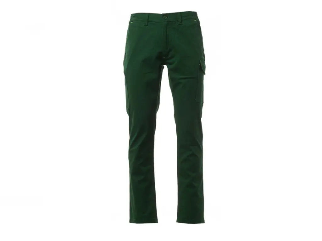 Pantaloni da lavoro invernali PAYPER Power Stretch Verde in cotone 300g Rinforzato