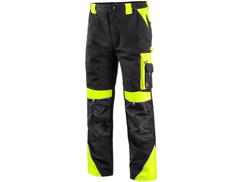 Pantaloni da lavoro SIRIUS uomo multitasche rinforzati colore nero e giallo