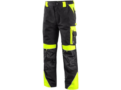Pantaloni da lavoro SIRIUS uomo multitasche rinforzati colore nero e giallo