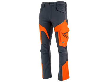 Pantaloni da lavoro softshell COMFORT WINTER arancio antracite