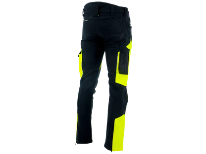 Pantaloni softshell COMFORT WINTER giallo nero vista posteriore