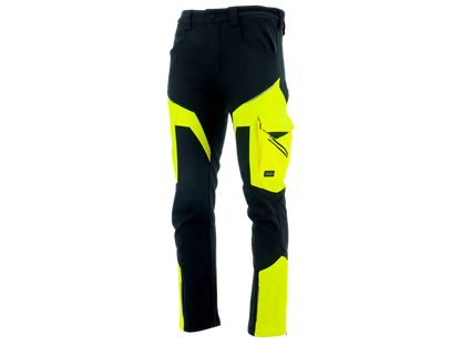 Pantaloni da lavoro softshell COMFORT WINTER giallo nero vista frontale