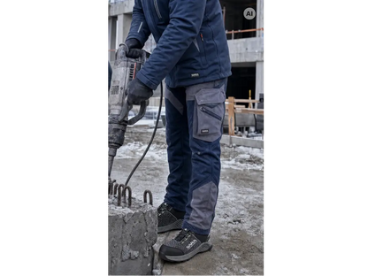 Pantaloni da lavoro softshell COMFORT WINTER blu grigio