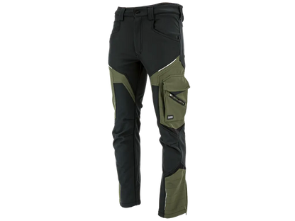 Pantaloni da lavoro softshell COMFORT WINTER verde nero