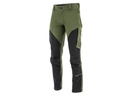 pantaloni lavoro 4 way stretch di colore verde grigio in nylon spandex ergonomici 