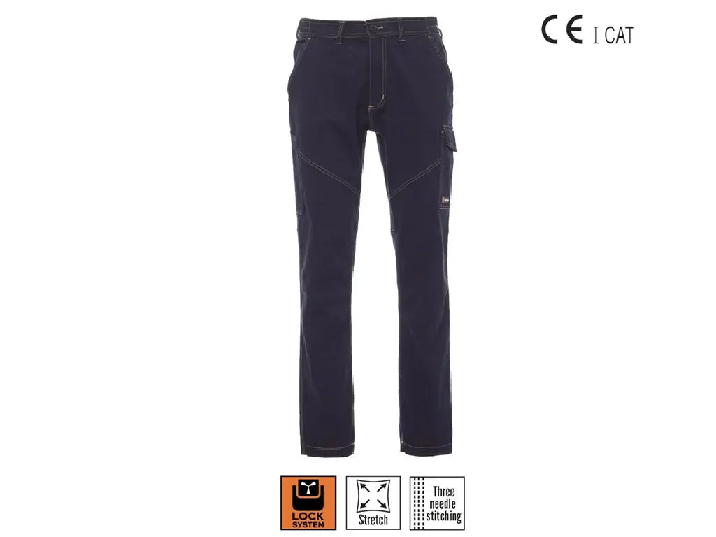 Pantaloni da lavoro invernali PAYPER Worker Stretch Blu Navy in cotone 300g 