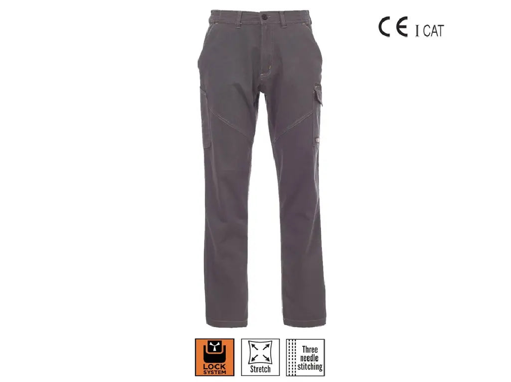Pantaloni da lavoro invernali PAYPER Worker Stretch Grigio Smoke in cotone 300g, alta qualità