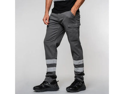 pantaloni multitasche con doppia banda riflettente uomo