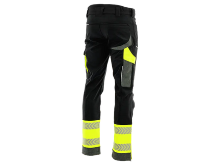 Pantaloni softshell invernali NEW COMFORT nero giallo vista posteriore