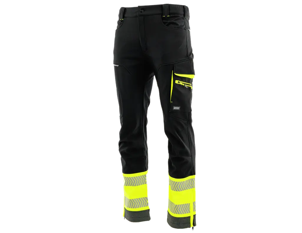 Pantaloni da lavoro invernali NEW COMFORT nero giallo vista frontale