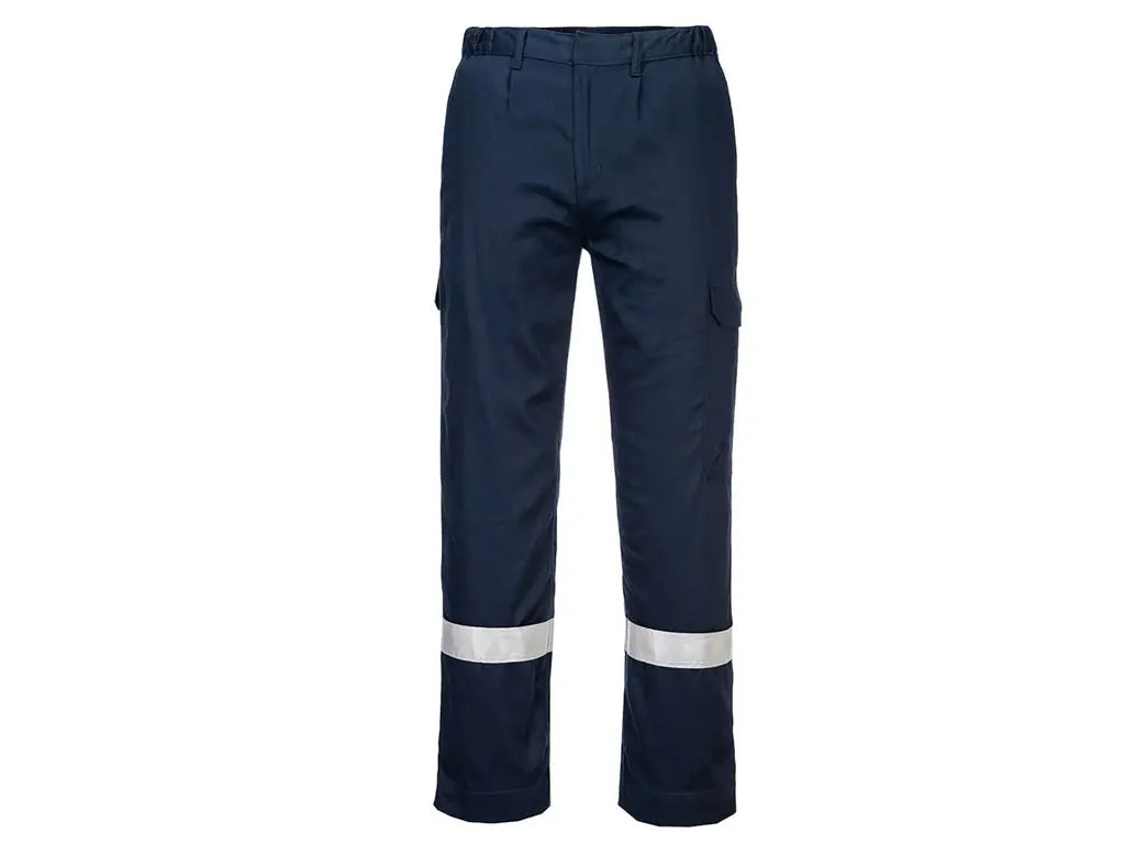 Pantaloni multinorma leggeri Portwest FR412 ignifughi antistatici con protezione arco elettrico e bande riflettenti.