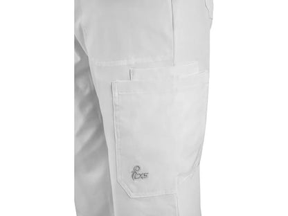 Pantaloni sanitari uomo CORE-X bianchi in tessuto elasticizzato 4-Way Stretch con tasca laterale porta oggetti