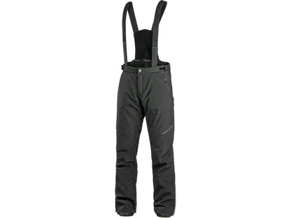 Pantaloni da lavoro invernali softshell TRENTON da uomo neri – vista frontale