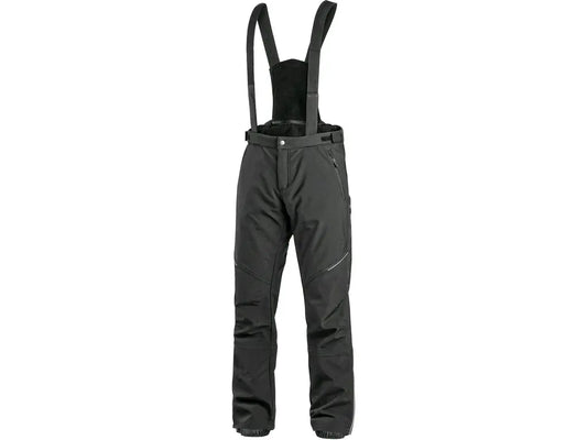 Pantaloni da lavoro invernali softshell TRENTON da uomo neri – vista frontale