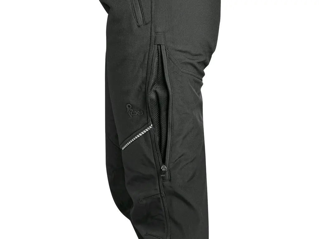 Dettaglio delle zip di ventilazione sulle cosce dei pantaloni TRENTON invernali