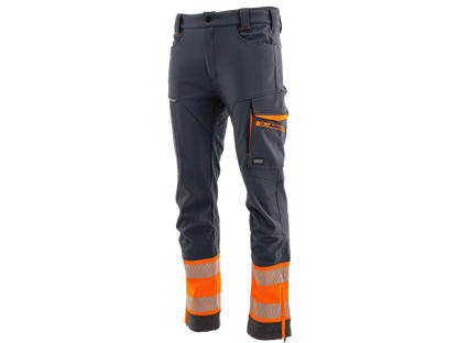 Pantaloni da lavoro softshell NEW COMFORT grigio arancio vista frontale