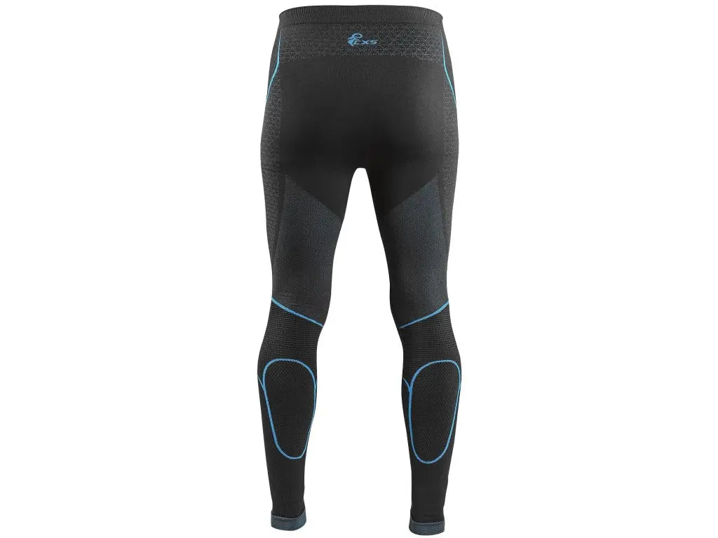 Pantaloni termici uomo SeamFlex senza cuciture nero e blu vista posteriore