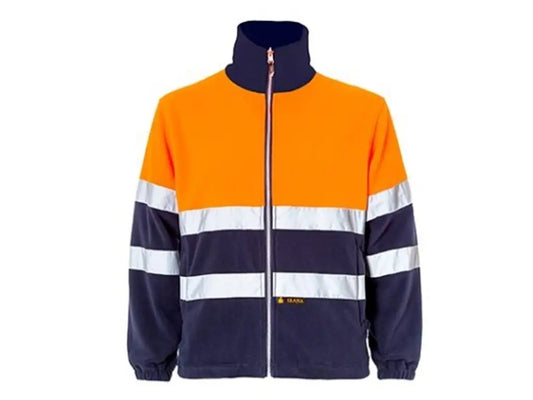 Pile Alta Visibilità bicolore Arancio Blu con zip totale