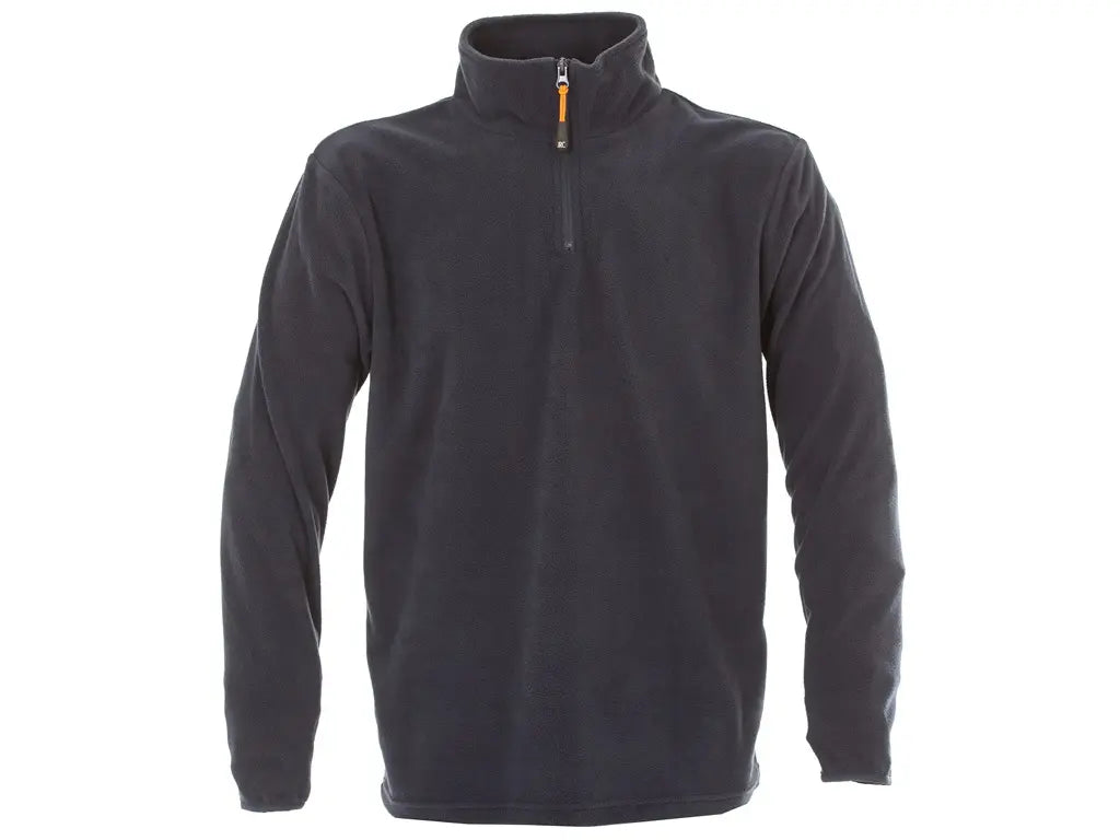 Pile da lavoro MALMO in micropile antipilling con mezza zip e collo alto, colore blu navy.