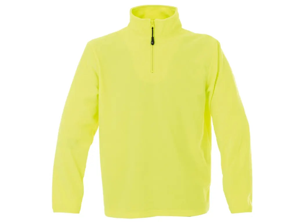 Pile da lavoro MALMO in micropile antipilling con mezza zip, colore giallo fluo non certificato EN ISO 20471.