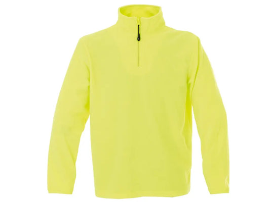 Pile da lavoro MALMO in micropile antipilling con mezza zip, colore giallo fluo non certificato EN ISO 20471.